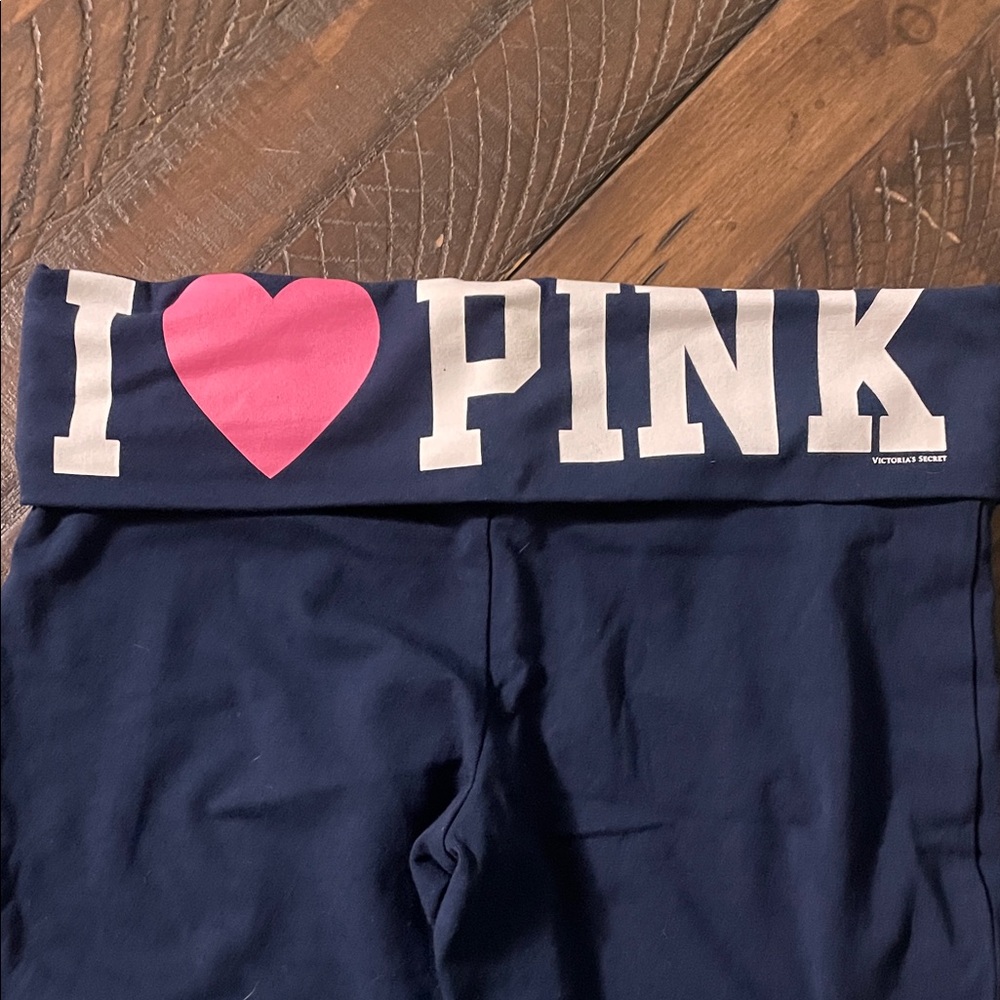 PINK Victoria's Secret flare Leggings - Navy and Pink - Picture 3 of 5
